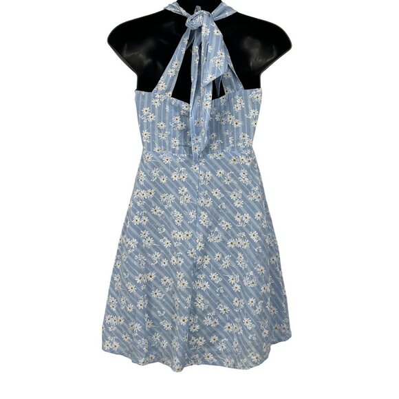Billy J Halter 6 Daisy Blue V-Neck Floral Sleeveless Mini Delilah Women NWT New - Picture 4 of 10